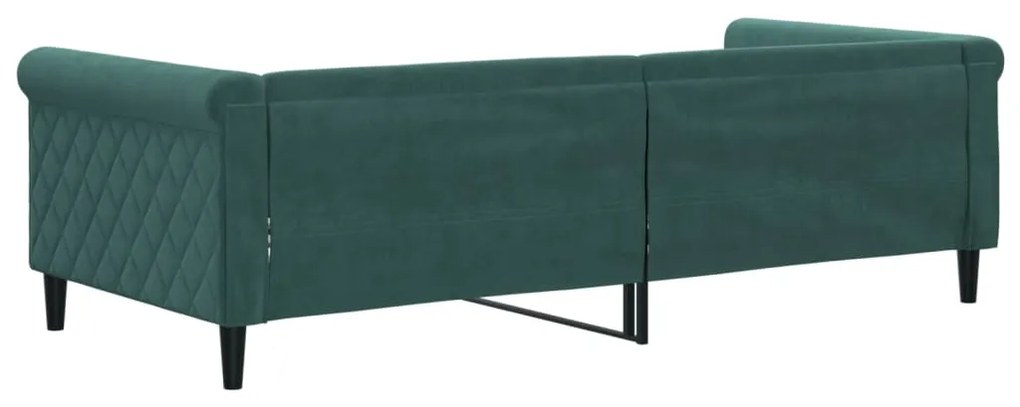 Sofá-cama 90x200 cm veludo verde-escuro