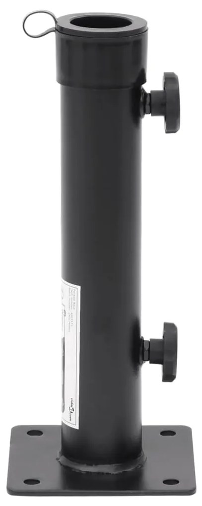 Base de guarda-sol para poste de Ø38/48 mm aço preto fosco