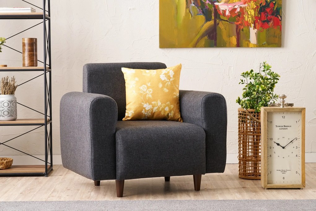 Sofá de 1 Lugar Noya – Antracite – 95x87x70 cm