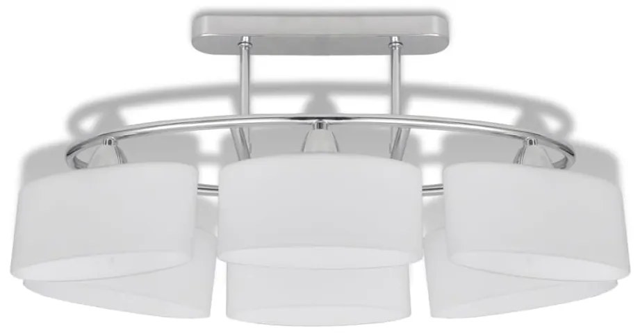 Candeeiro teto com abajures de vidro elipsoides 4 pcs E14