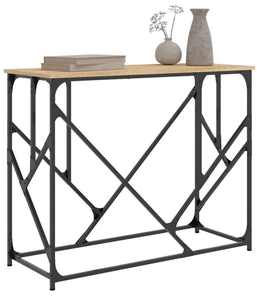 Mesa consola 100x40x80 cm derivados de madeira carvalho sonoma
