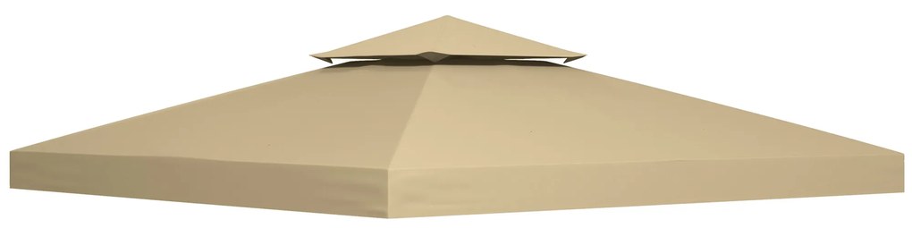 Outsunny Cobertura de Substituição para Jardim Gazebo Lona de Reposição para Gazebo Tenda 3x3 m Bege | Aosom Portugal