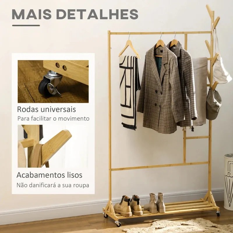 Conjunto de Entrada Deepend - Cabide e Sapateira em Bambu - Design Nat