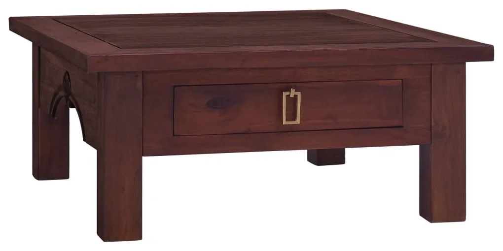 vidaXL Mesa de centro clássica 68x68x30 cm mogno maciço castanho