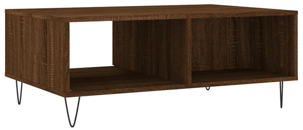 Mesa de centro 90x60x35 cm derivados madeira carvalho castanho