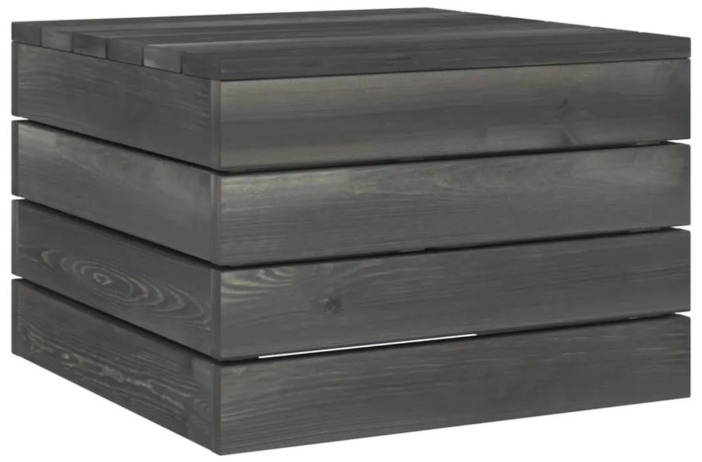 2 pcs conj. lounge de paletes jardim pinho maciço cinza-escuro