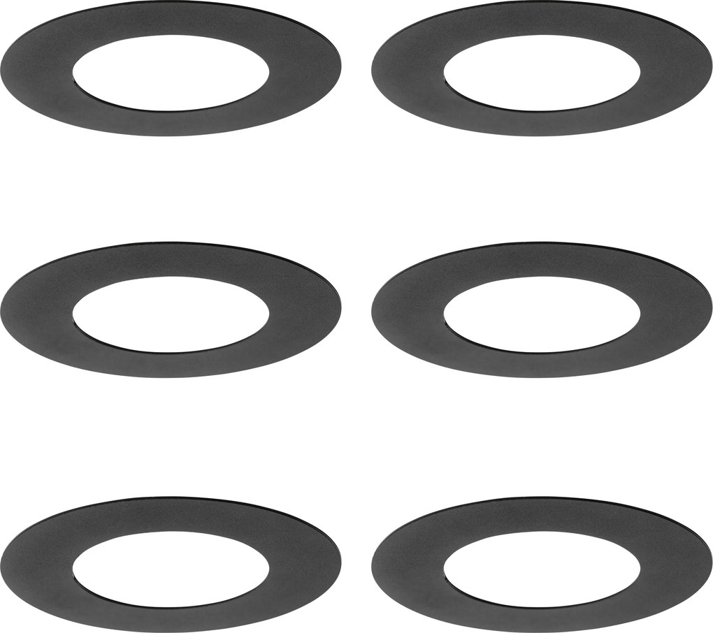 Conjunto de 6 Anéis Espaçadores Pretos para Focos Embutidos 7,5 - 13 cm - Spacer