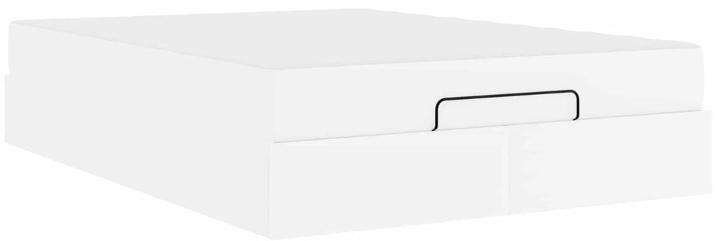 vidaXL Estrutura de cama com colchão com colchão 2 pcs Branco PVC