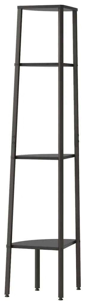 Estante de canto com 4 prateleiras 45,5x31,5x150 cm preto