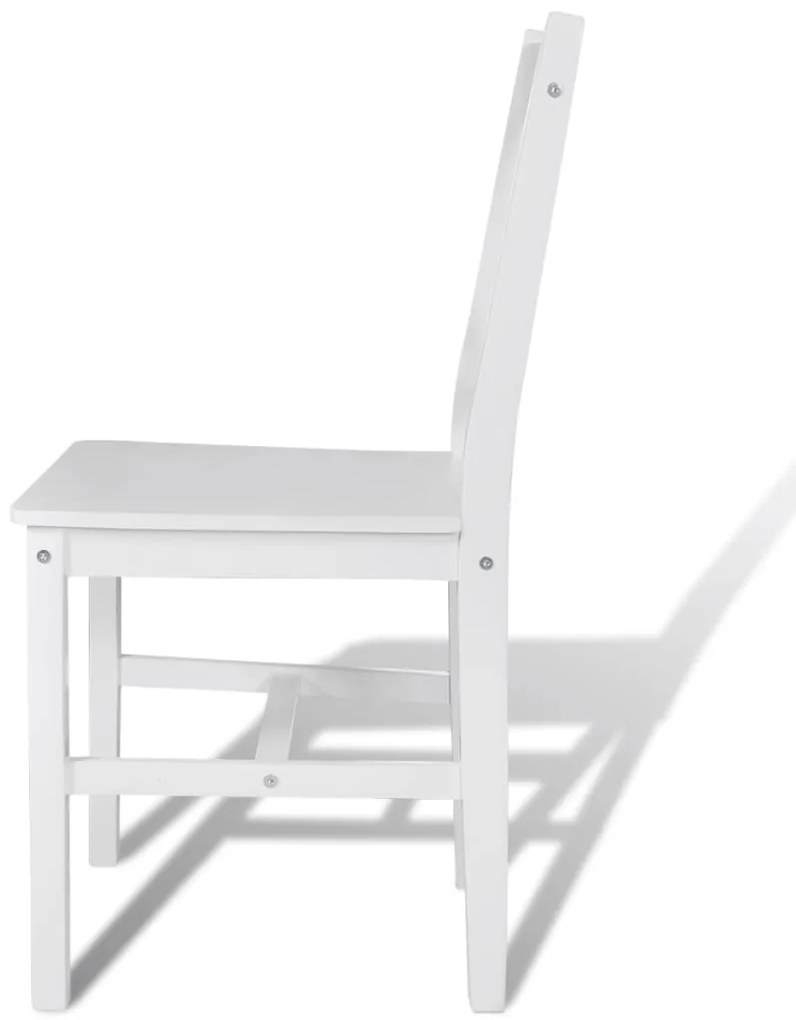 Cadeiras de jantar 2 pcs madeira de pinho branco