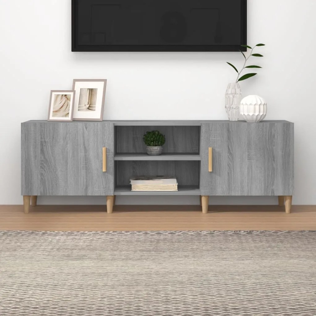 vidaXL Móvel de TV 150x30x50 cm derivados de madeira cinzento sonoma