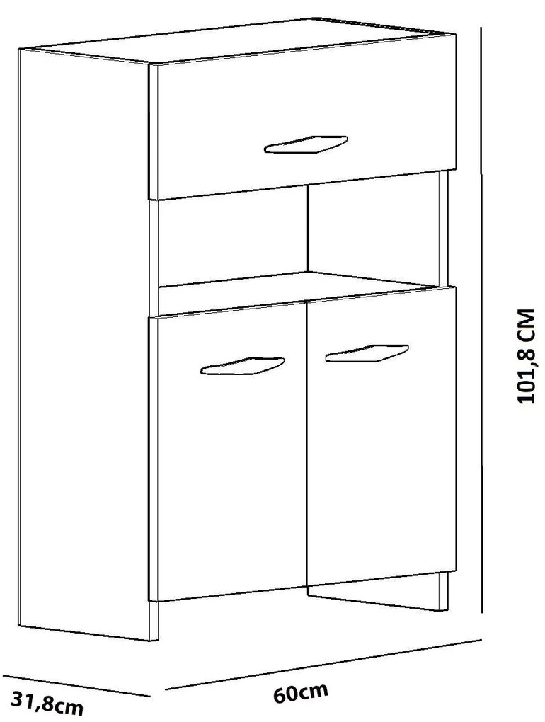 Armário Multiusos Anı – Branco – 60x101,8x31,8 cm