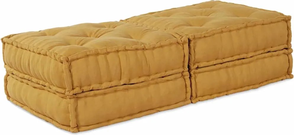 vidaXL Sofá Modular 2 pcs Amarelo 140 x 70 x 36 cm tecido
