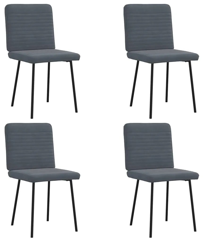 vidaXL Cadeiras de jantar 4 pcs veludo cinzento-escuro