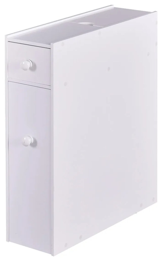 Armário de Casa de Banho Armário de Armazenamento 2 gavetas Roupa de Banho 16 x 48,5 x 58 cm Branco