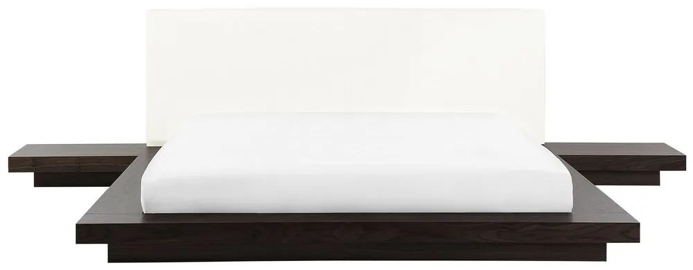 Cama de casal em madeira escura 180 x 200 cm ZEN Beliani