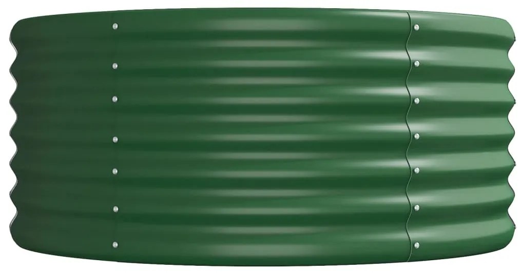 Canteiro elevado jardim 368x80x36 cm aço revestido a pó verde