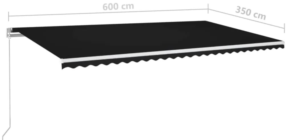 Toldo retrátil manual 600x350 cm antracite