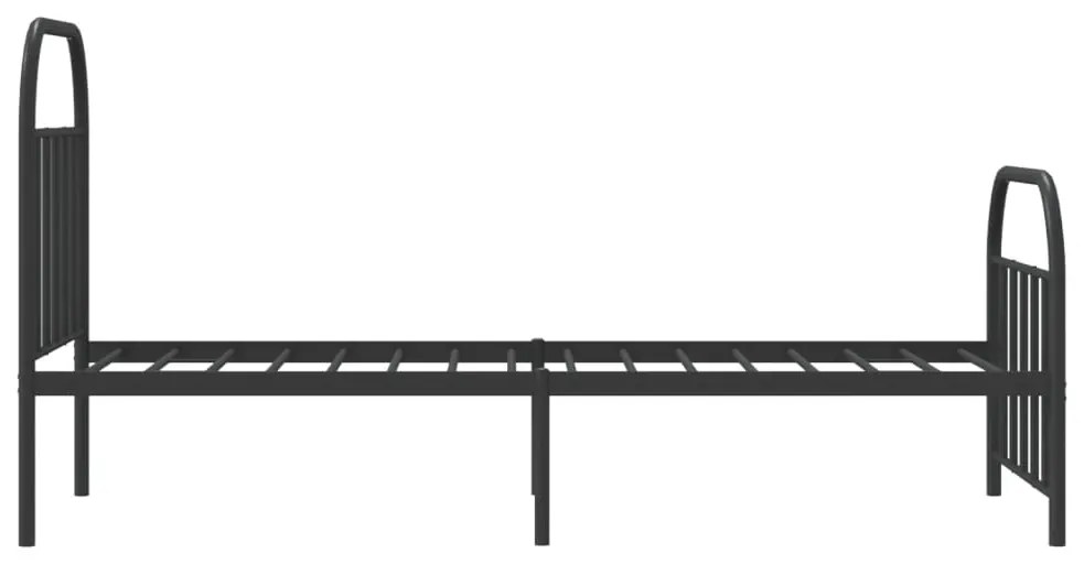 Estrutura de cama com cabeceira e pés 90x190 cm metal preto