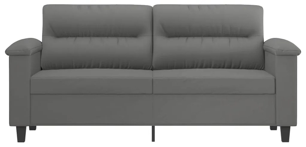 Sofá de 2 lugares 140 cm tecido de microfibra cinzento-escuro