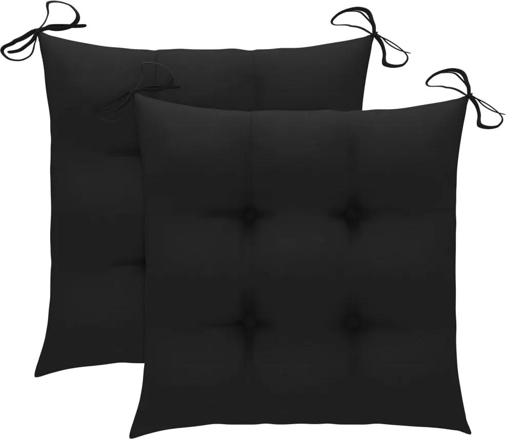 Almofadões de cadeira 2 pcs 50x50x7 cm tecido preto