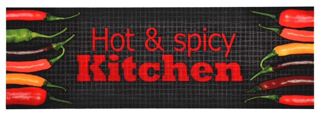 Tapete de cozinha lavável com design Hot &amp; Spicy 60x300 cm