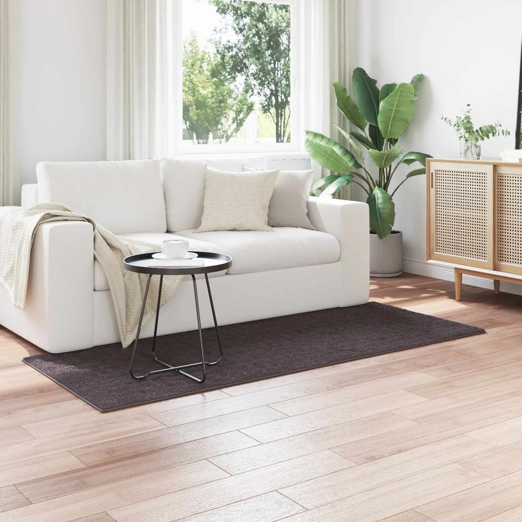 vidaXL Tapetes de área HUARTE Antracite 150 x 80 cm Poliéster