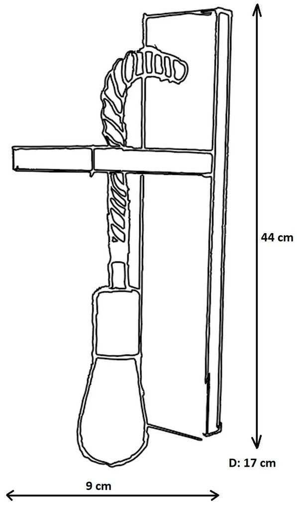 Candeeiro de Parede Ahsap – Nogueira – 17 x 9 x 40 cm