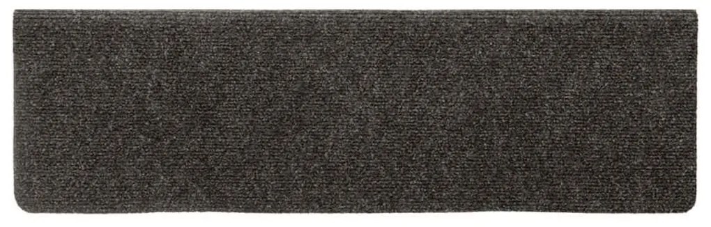 Tapetes de escada 15 pcs 65x21x4 cm tecido agulhado antracite