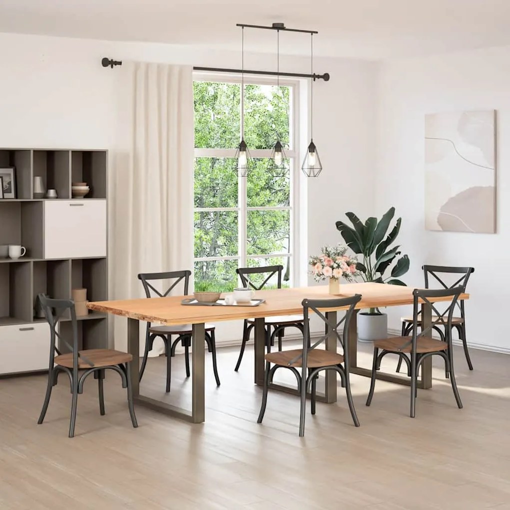 Pés para mesa de jantar em formato de U, 3 peças, aço natural, 100x(72