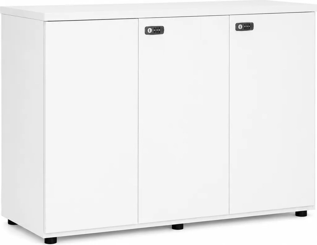 Armário de Melamina Mira Branco com Portas de Bater e Fechadura de Código 800x1200x400 mm