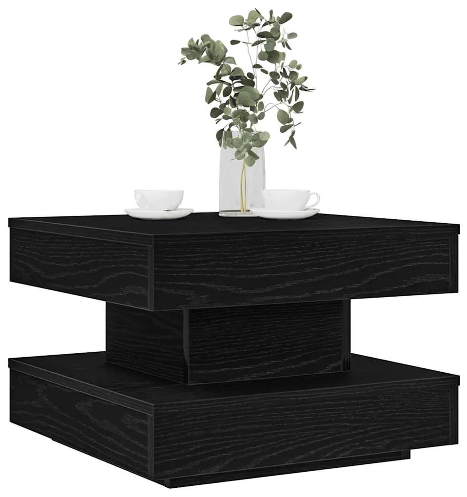 Mesa de centro rotativa a 360 graus 50x50x34,5 cm preto