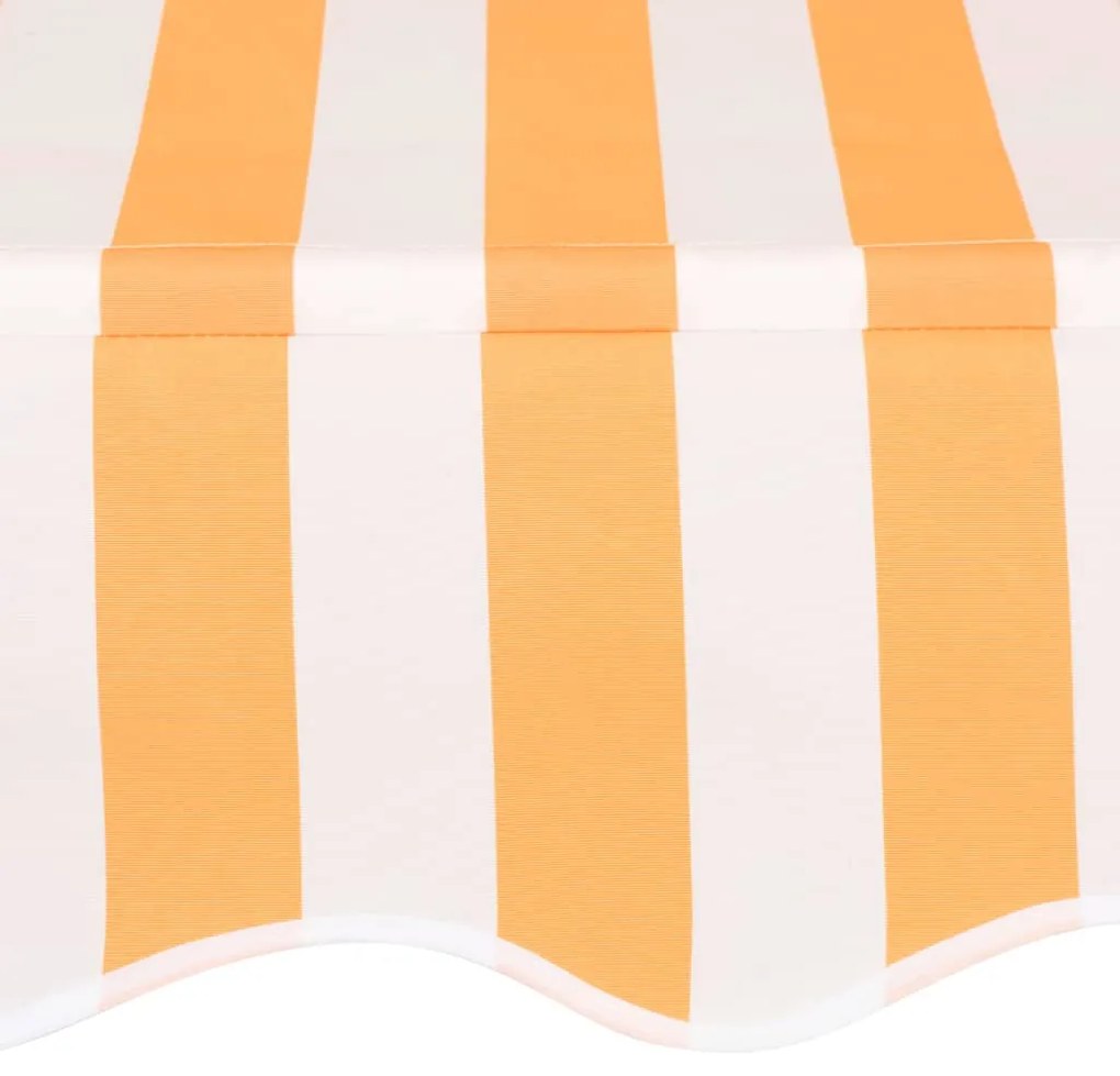 Toldo retrátil manual 250 cm riscas laranjas e brancas