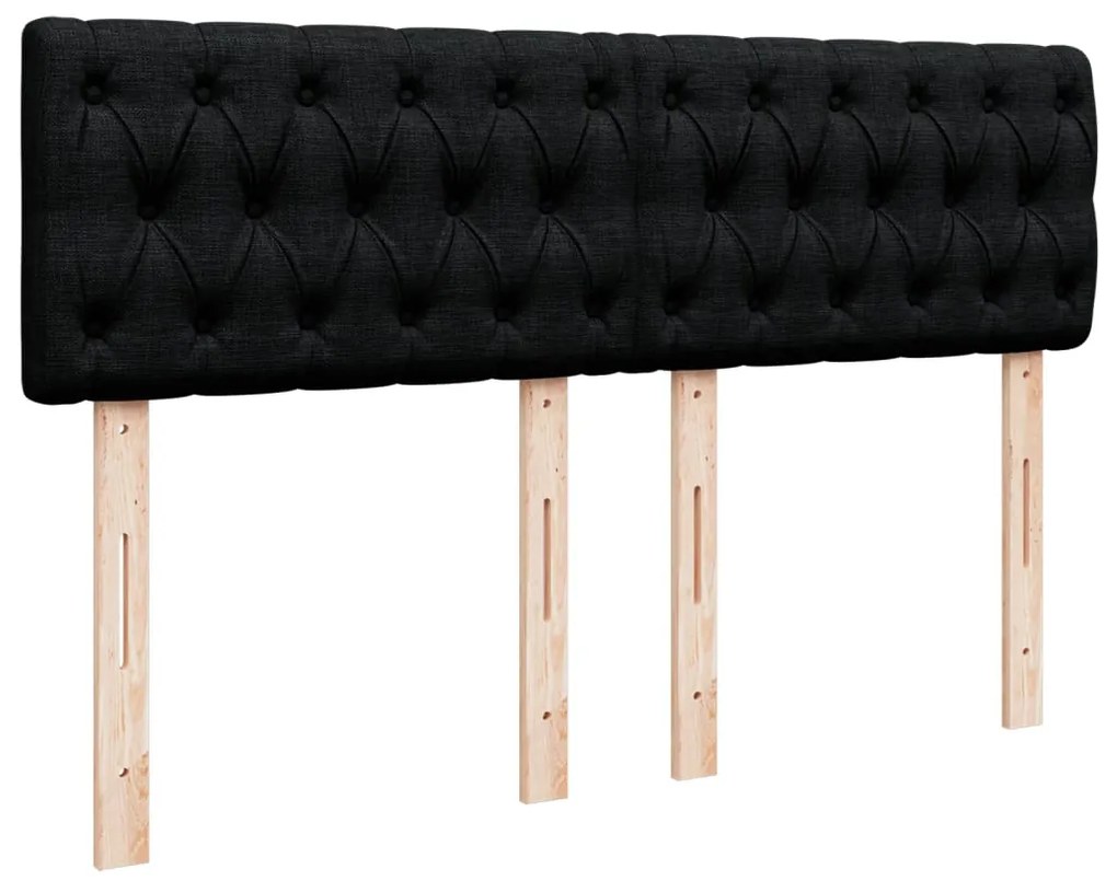 Cama com molas/colchão 160x200 cm tecido preto