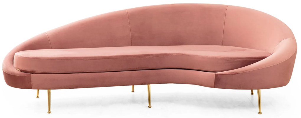 Sofá de 3 Lugares Eses – Rosa – 255 cm x 120 cm x 85 cm