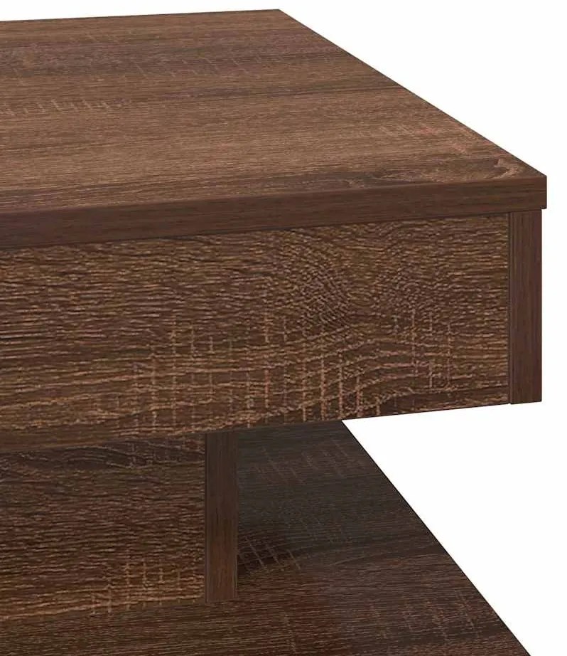 Mesa centro rotativa a 360 graus 50x50x34,5cm carvalho castanho