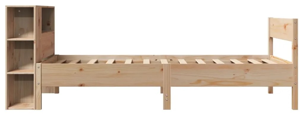 Cama com estante sem colchão 75x190 cm pinho maciço