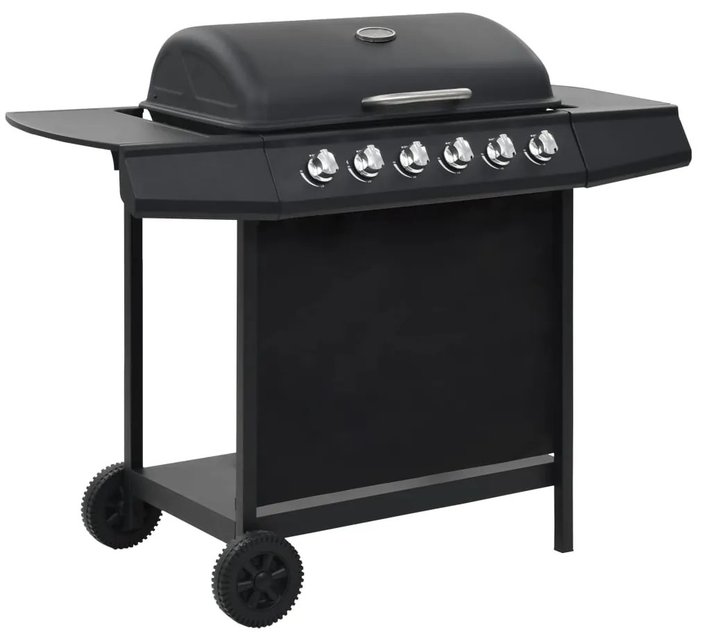 Grelhador/BBQ a gás com 6 zonas de cozinhar aço preto