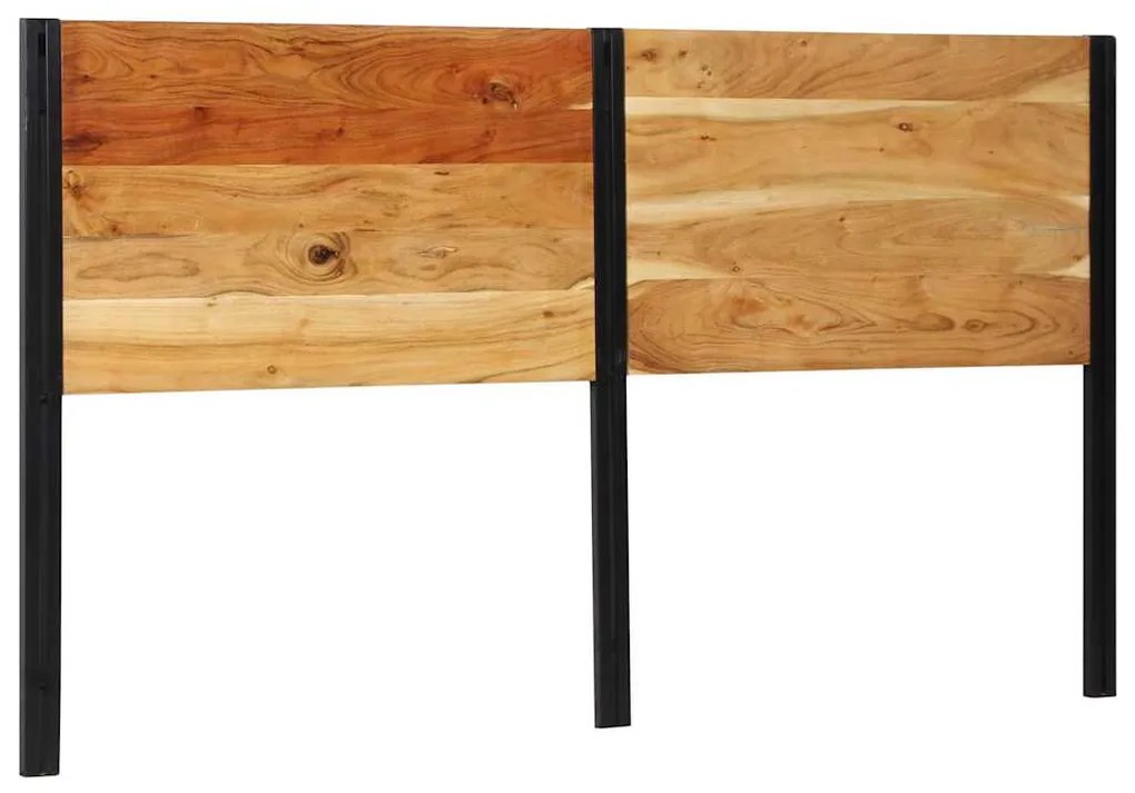 vidaXL Cabeceira de cama 180 cm madeira de acácia maciça/ferro