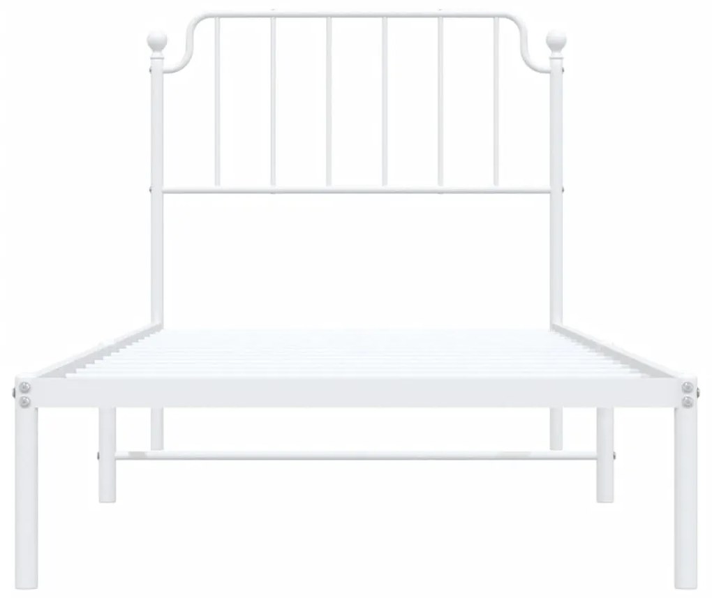 Estrutura de cama com cabeceira 90x200 cm metal branco