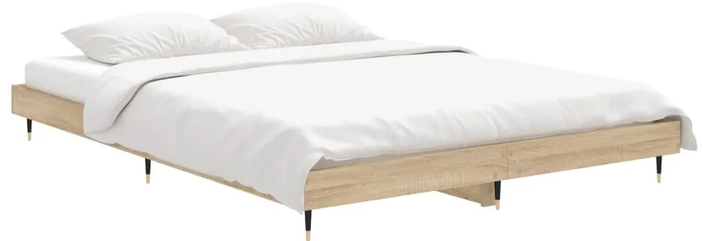 Estrutura de cama 135x190 cm derivados madeira carvalho sonoma