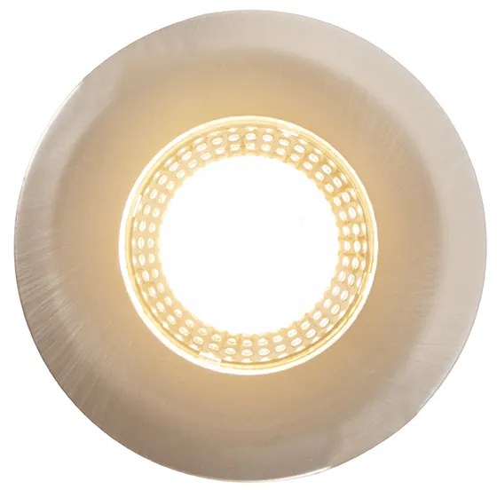 LED Conjunto de 5 focos embutidos prateados com dimmer de 3 níveis - Ulo Moderno