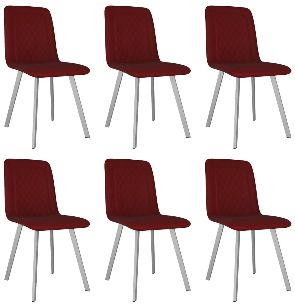 vidaXL Cadeiras de jantar 6 pcs veludo vermelho