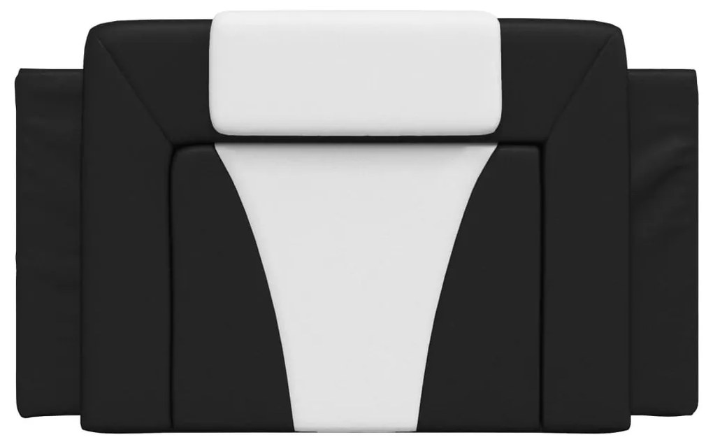 Almofadão de cabeceira 90 cm couro artificial preto e branco