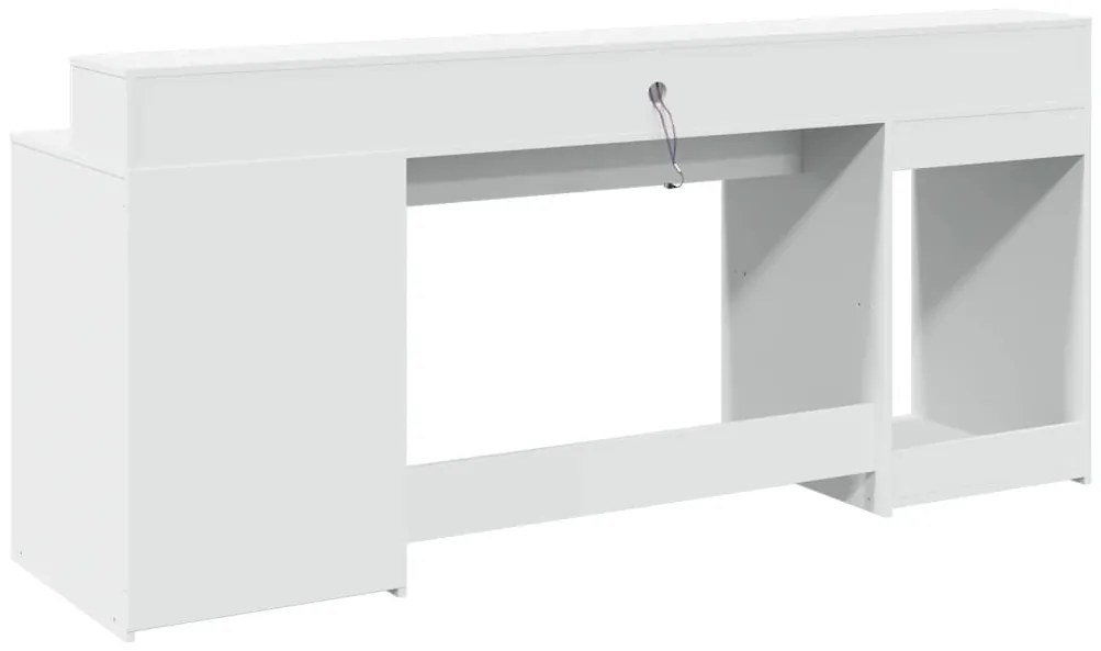 Secretária c/ luzes LED 160x55x91cm derivados de madeira branco