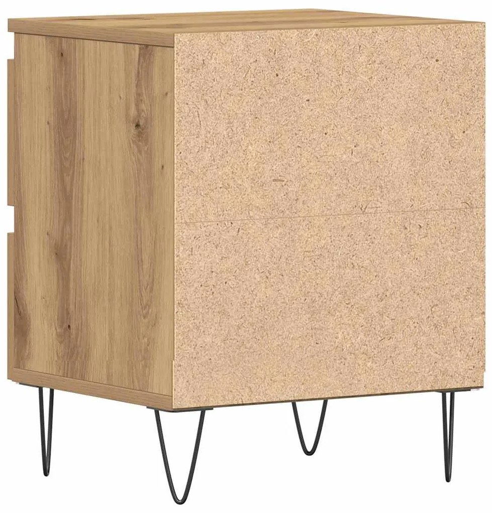 Mesas de cabeceira vidaXL 2 pcs Carvalho Artisan 40x35x50 cm Madeira d