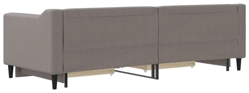 Sofá-cama c/ gavetão/gavetas 80x200 cm tecido cinza-acastanhado