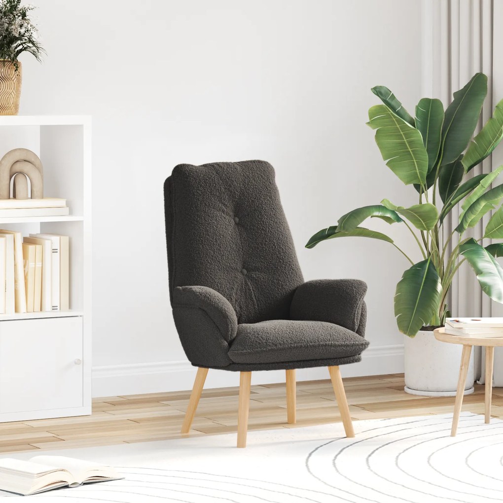 vidaXL Poltrona Relaxante Cinza Escuro com Tecido Encantador de Lã