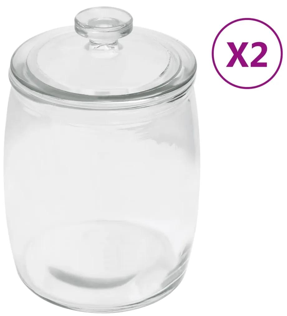 Frascos de vidro com tampas 2 pcs 3850 ml