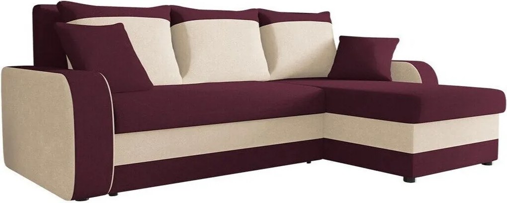 Sofá de canto Comfivo 203, Cama com arrumação, 238x147x80cm, 106 kg, Pernas: Plástico
